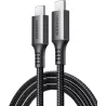 UGREEN Câble Renforcé 1m USB-C USB-C Noir PD 60W Nylon *15373