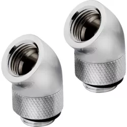 CORSAIR Hydro X Series XF Embout 45° rotatif - Chrome (x 2)