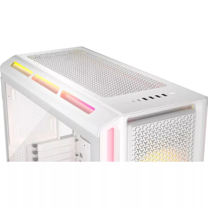 CORSAIR 5000T LX RGB Tempered Glass MT Blanc