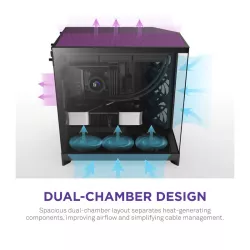 NZXT H9 Flow (2025) Dual-Chamber Mid-Tower Case - All Black