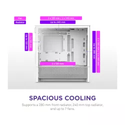 NZXT H3 Flow (2025) micro-ATX Mid-tower Case - All White Color