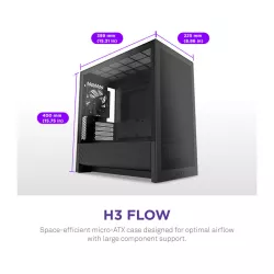 NZXT H3 Flow micro-ATX Mid-tower Case - All Black Color