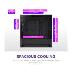 NZXT H3 Flow micro-ATX Mid-tower Case - All Black Color