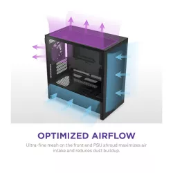 NZXT H3 Flow micro-ATX Mid-tower Case - All Black Color