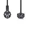 CABLE ALIMENTATION SECTEUR TREFLE -Prise de terre mâle COUDE DROIT 2M NOIR o