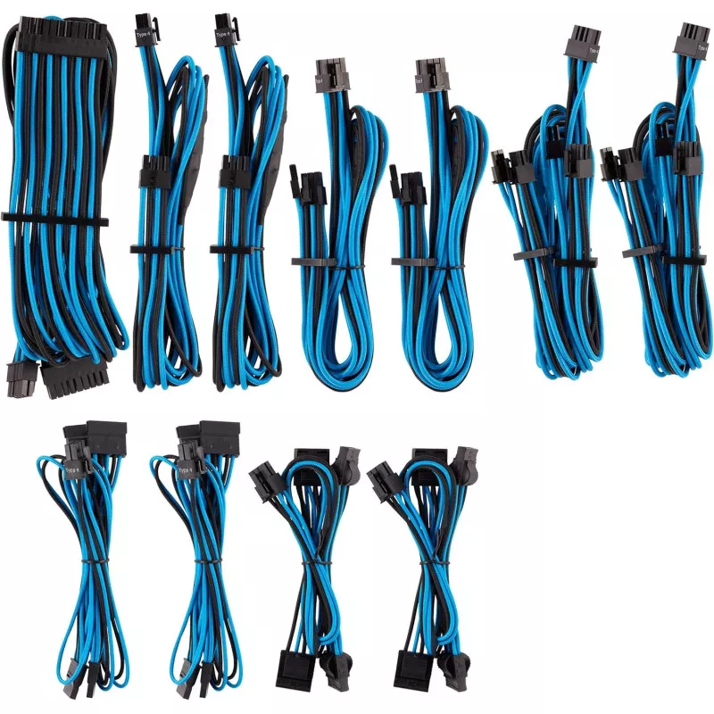 CORSAIR Premium PSU Kit alimentation individuel 4G4 Bleu/Noir abîmé