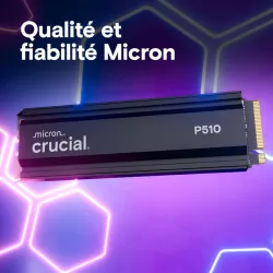 CRUCIAL P510 2TB PCIe Gen5 NVMe 2280 M.2 SSD with heatsink