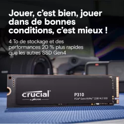CRUCIAL P310 4TB PCIe Gen4 2280 NVMe M.2 SSD (Tray)