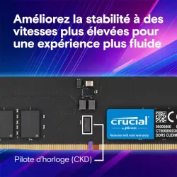 Crucial CT32G64C52CU5 module de mémoire 32 Go 1 x 32 Go DDR5 6400 MT/s 288-pin DIMM
