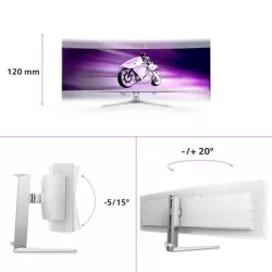 Philips Evnia 8000 49M2C8900L/00 écran plat de PC 124,2 cm (48.9") 5120 x 1440 pixels Dual QHD QD-OLED Blanc