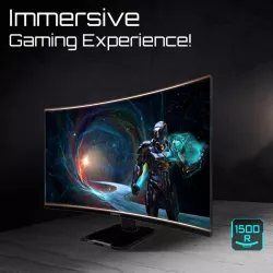 GIGABYTE GS32QCA 31,5" Moniteur Gaming Incurvé QHD - 2560 x 1440, 180Hz, 1ms, 250 cd/m², FreeSync, HDR Ready, HDMI 2.0…