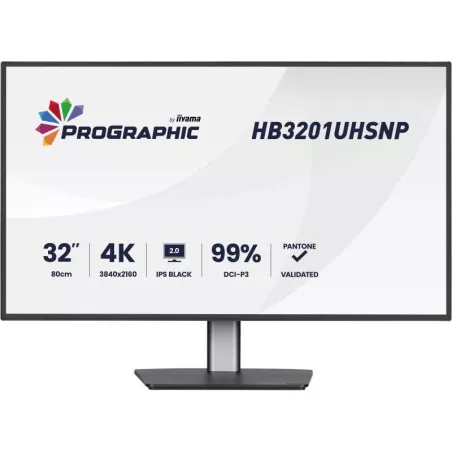 iiyama ProGraphic HB3201UHSNP-B1 écran plat de PC 80 cm (31.5") 3840 x 2160 pixels 4K Ultra HD Noir