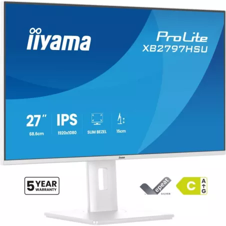 iiyama ProLite XB2797HSU-W1 écran plat de PC 68,6 cm (27") 1920 x 1080 pixels Full HD LED Blanc