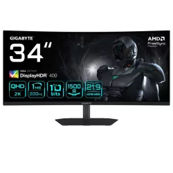 GIGABYTE G34WQC2 Moniteur Gaming Incurvé 34? WQHD - 3440 x 1440, 1500R, 200Hz, 1ms, 450 cd/m², AMD FreeSync Premium…