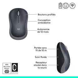 Logitech M185 Sans Fil USB Noir /Gris Retail