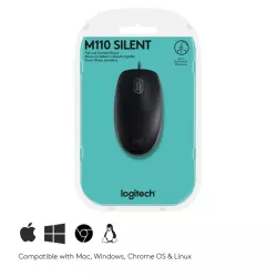 Logitech B110 Silent USB Noir | MonPC.Store