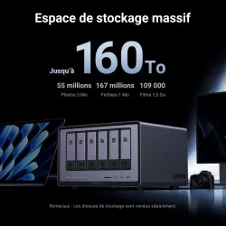 Ugreen DXP6800 Pro NAS Bureau Intel® Core? i5 8 Go DDR5 Gris, Noir