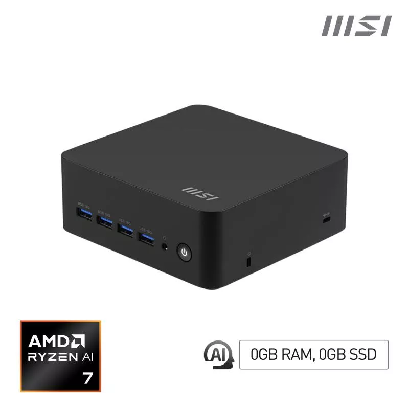 MSI Cubi Z AI 8M-006BEU Cube Noir 8845HS AMD SoC 3,8 GHz Haut-parleurs intégrés