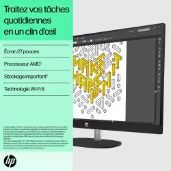 HP All-in-One 27-cr0076nf PC AMD Ryzen? 7 7730U 68,6 cm (27") 1920 x 1080 pixels 32 Go DDR4-SDRAM 1 To SSD Windows 11 Home…