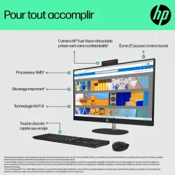HP All-in-One 27-cr0076nf PC AMD Ryzen? 7 7730U 68,6 cm (27") 1920 x 1080 pixels 32 Go DDR4-SDRAM 1 To SSD Windows 11 Home…