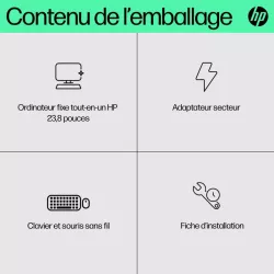 HP All-in-One 24-cr0089nf PC AMD Ryzen? 7 7730U 60,5 cm (23.8") 1920 x 1080 pixels 16 Go DDR4-SDRAM 512 Go SSD Windows 11 Home…