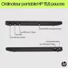 HP 15-fd0000nf Intel Core 5 120U Ordinateur portable 39,6 cm (15.6") Full HD 16 Go DDR5-SDRAM 512 Go SSD Wi-Fi 6 (802.11ax)…