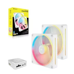 Corsair iCUE LINK LX140-R RGB Boitier PC Ventilateur 14 cm Blanc 2 pièce(s)