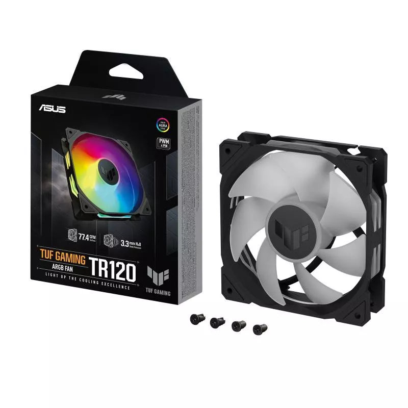 ASUS TUF Gaming TR120 ARGB Fan - Single Pack Boitier PC Ventilateur 12 cm Noir