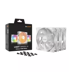 be quiet! Light Wings LX 120 mm PWM | Ventilateur PC ARGB White, Pack de 3