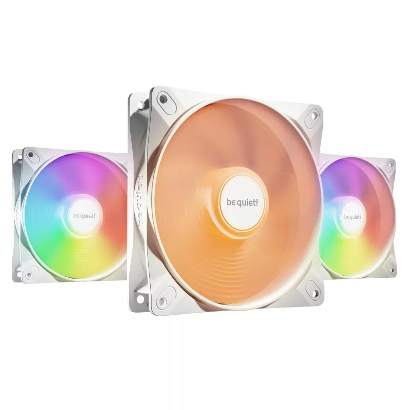 be quiet! Light Wings LX 120 mm PWM | Ventilateur PC ARGB high-speed White, Pack de 3