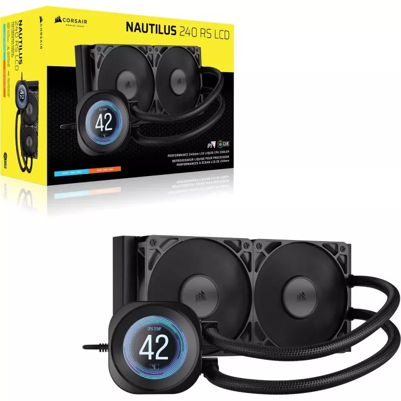 Corsair Nautilus 240 RS LCD Processeur Refroidisseur de liquide tout-en-un 12 cm Noir 1 pièce(s)