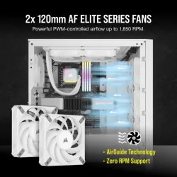 Corsair H100I Elite Processeur Refroidisseur de liquide tout-en-un 12 cm Blanc 1 pièce(s)