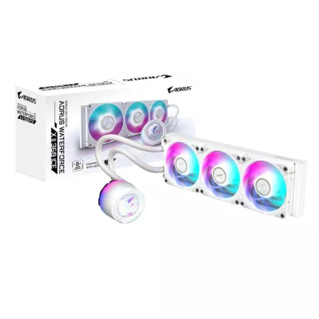 GIGABYTE AORUS WATERFORCE X II 360 ICE Refroidisseur liquide pour processeur AIO - 3x ventilateurs ARGB de 120 mm, écran LCD…