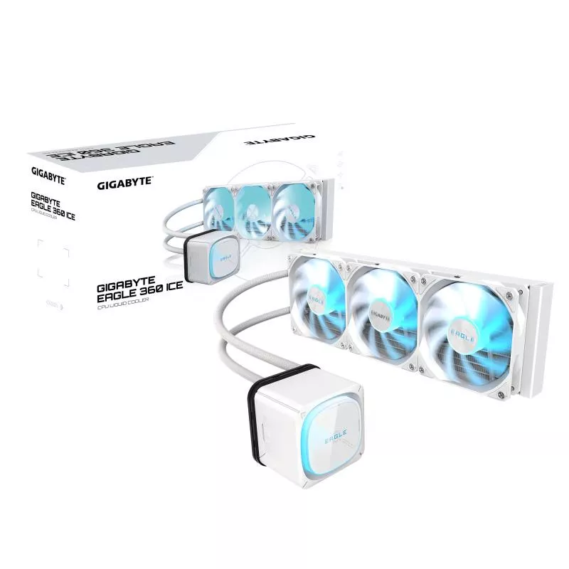 GIGABYTE EAGLE 360 ICE Système de Refroidissement Liquide pour CPU - 3x120mm Ventilateurs ARGB, écran LCD couleur…