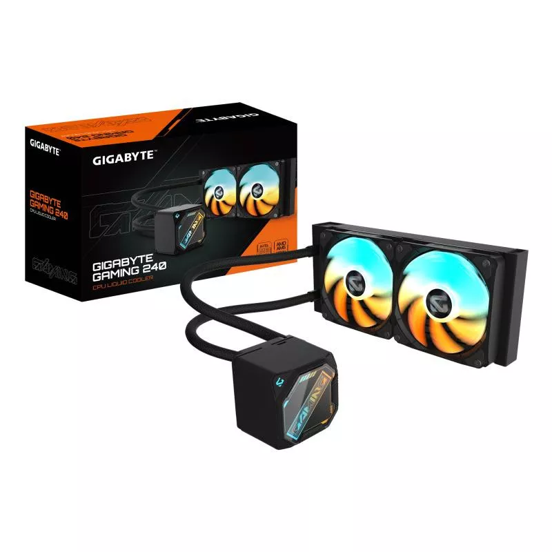 GIGABYTE GAMING 240 Refroidisseur Liquide pour CPU - 2x120mm Ventilateurs ARGB, mécanisme d?emboîtement coulissant…