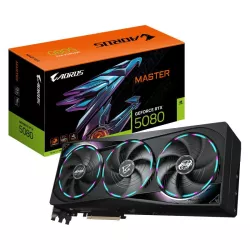 GIGABYTE AORUS GeForce RTX 5080 MASTER 16G Carte Graphique - 16GB GDDR7, 256 bits, PCI-E 5.0, 2805MHz Core Clock, 3 x…