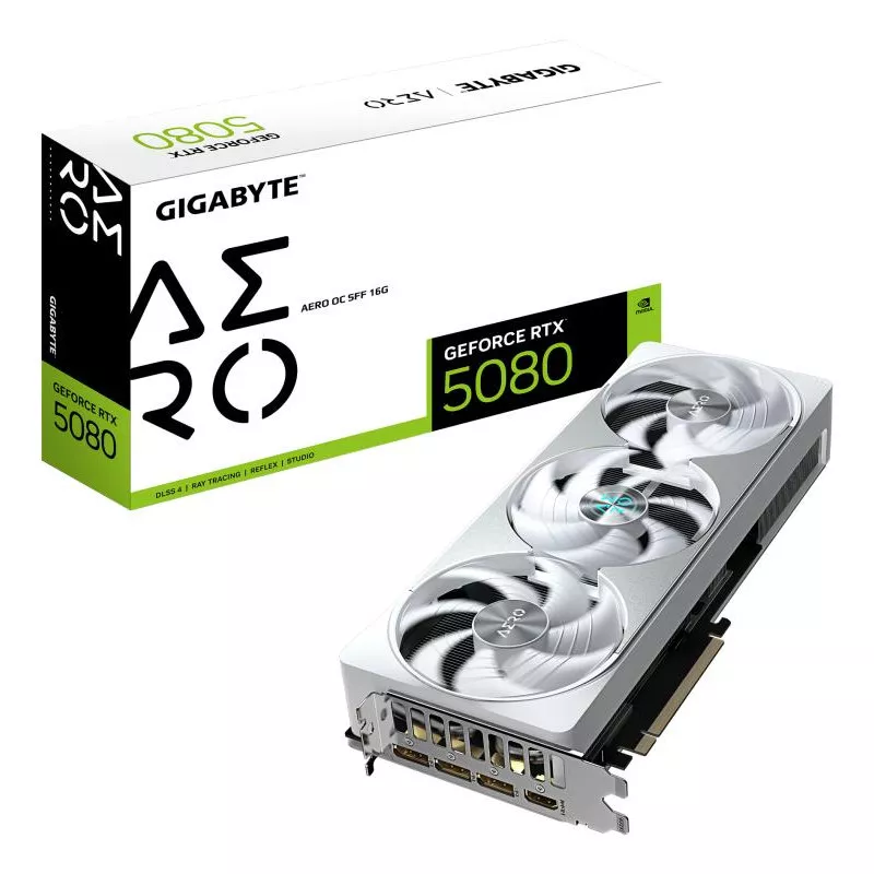 GIGABYTE GeForce RTX 5080 AERO OC SFF 16G Carte graphique - 16 Go GDDR7, 256 bits, PCI-E 5.0, 2730MHz Core Clock, 3 x…