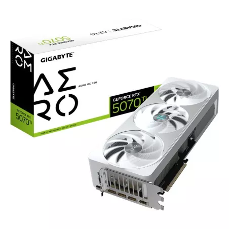 GIGABYTE GeForce RTX 5070 Ti AERO OC 16G Carte Graphique - 16 Go GDDR7, 256 bits, PCI-E 5.0, 2588 MHz Core Clock, 3 x DP 2.1a…