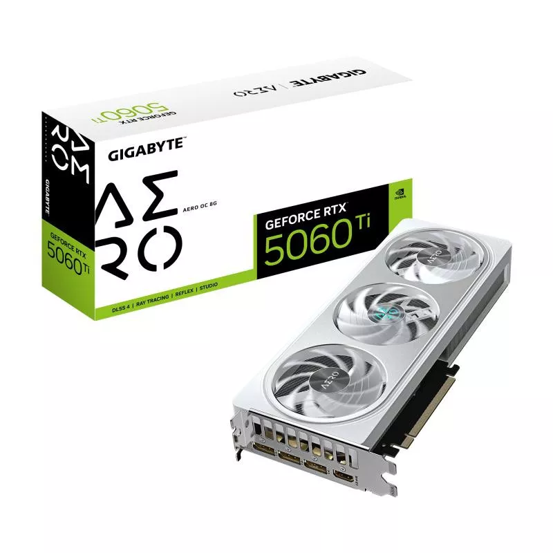GIGABYTE GeForce RTX 5060 Ti AERO OC 8G Carte Graphique ? 8 Go GDDR7, 128 bits, PCI-E 5.0, 2647 MHz Fréquence du processeur, 3…