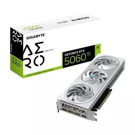GIGABYTE GeForce RTX 5060 Ti AERO OC 8G Carte Graphique ? 8 Go GDDR7, 128 bits, PCI-E 5.0, 2647 MHz Fréquence du processeur, 3…