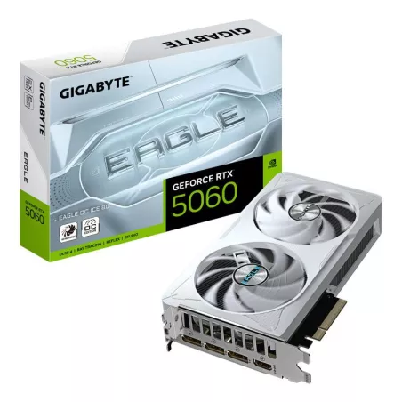 GIGABYTE GeForce RTX 5060 EAGLE OC ICE 8G Carte Graphique - 8GB GDDR7, 128bit, PCI-E 5.0, 2550 MHz Fréquence du c?ur, 3 x…