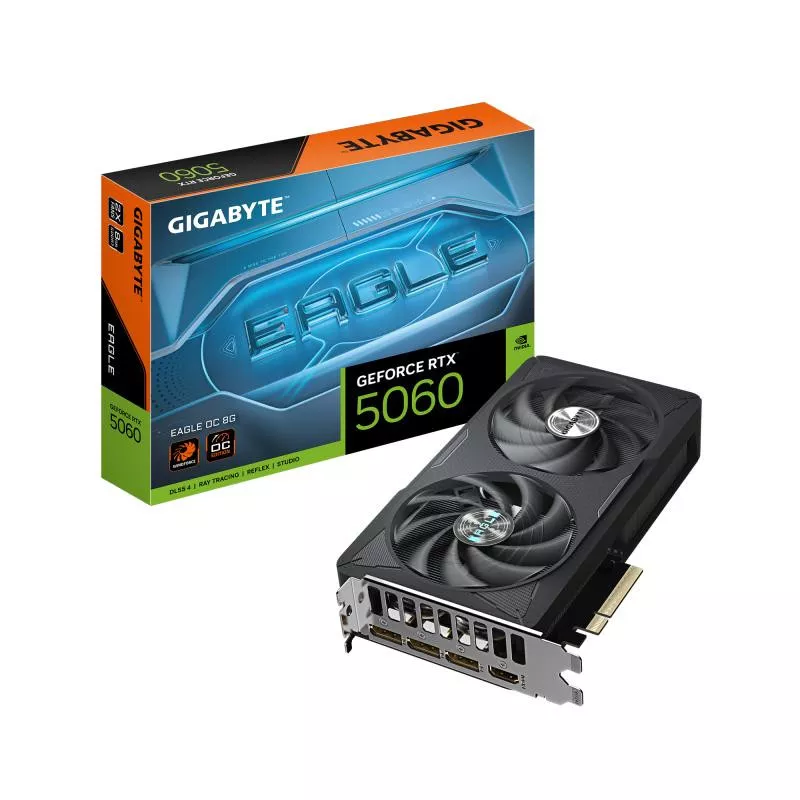 GIGABYTE GeForce RTX 5060 EAGLE OC 8G Carte Graphique - 8GB GDDR7, 128bit, PCI-E 5.0, 2550 MHz Fréquence du c?ur, 3 x…
