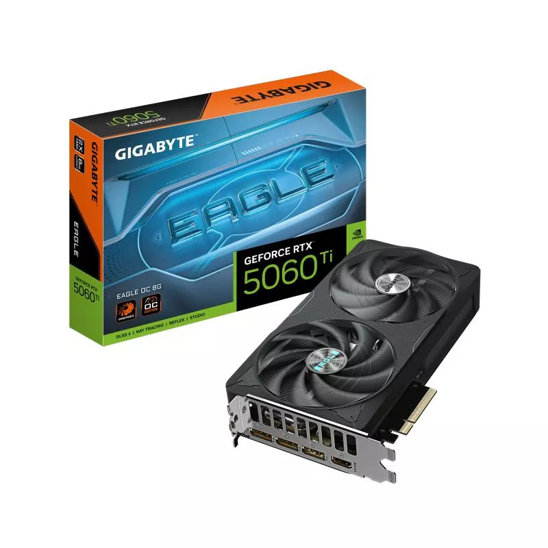 GIGABYTE GeForce RTX 5060 Ti EAGLE OC 8G Carte Graphique ? 8 Go GDDR7, 128 bits, PCI-E 5.0, 2617 MHz Fréquence du processeur…