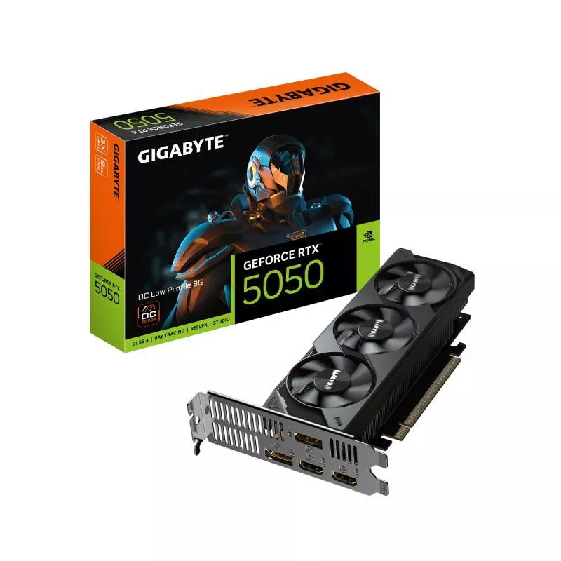 GIGABYTE GeForce RTX 5050 OC Low Profile 8G Carte Graphique - 8GB GDDR6, 128bit, PCI-E 5.0, 2587MHz Fréquence du c?ur, 2 x DP…