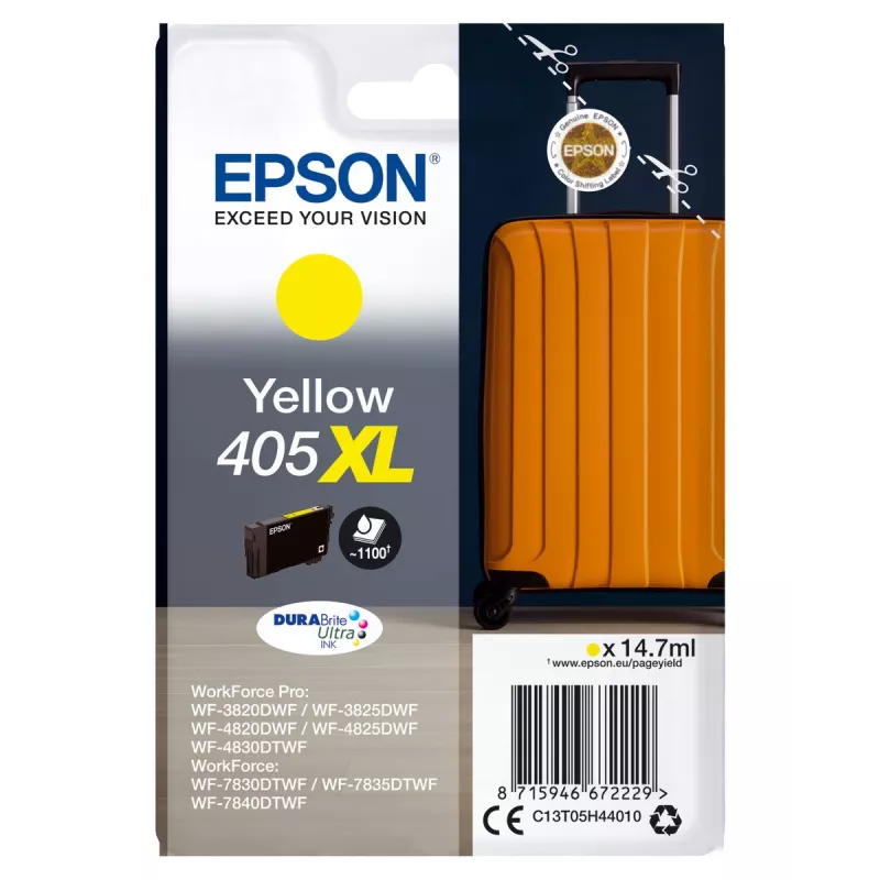 EPSON Cartouche Encre Durabrite Ultra Valise 405XL Jaune 14,7ml