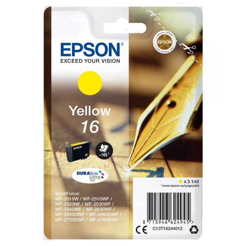 EPSON Cartouche Stylo à plume 16 Encre Durabrite Jaune 3,1ml