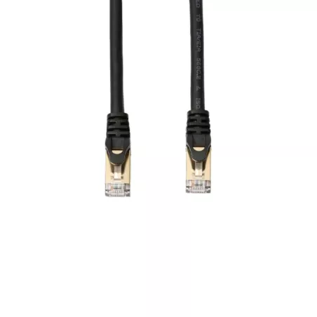 Câble RJ45 droit couleur noir - 5m S/STP Cat 7 avec snagless et connecteurs en or