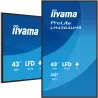 IIYAMA LFD 43 dalle VA 4K UHD 3840x2160 16:9 24/7 2xHDMI USB-C 2xUSB HPs 500cd/m² 6.5ms VESA 300x300 Paysage/portrait…