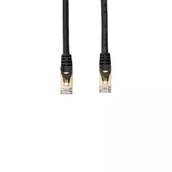 Câble RJ45 droit couleur noir - 10m S/STP Cat 7 avec snagless et connecteurs en or