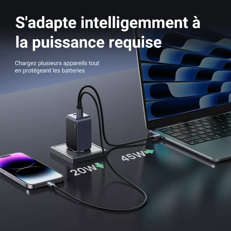 UGREEN Chargeur Rapide 65W PD 3 Ports *35042 | MonPC.Store